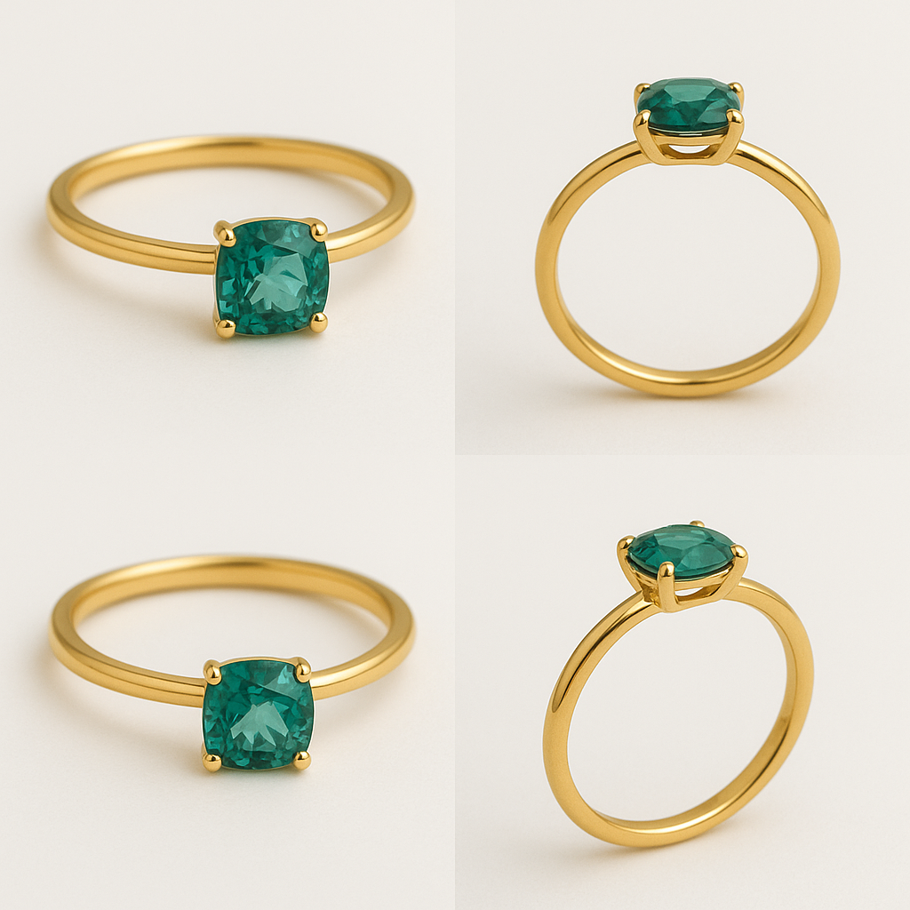 Anillo Adriana Zafiro Bluish Green (Verde Azulado)
