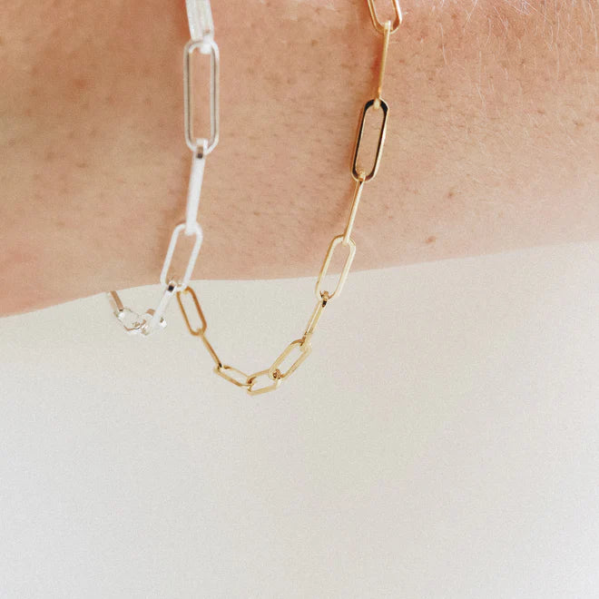 Pulsera Paperclip en oro amarillo